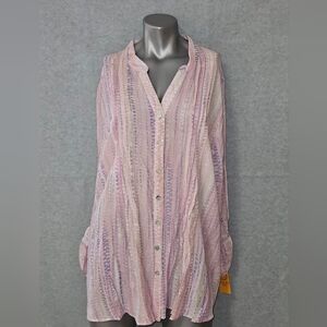 Ruby Rd. Button Down Long Sleeve Top Size 3X